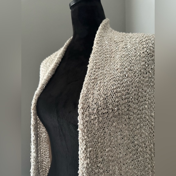 Chico’s Black Label Sequin Cocoon Cotton-blend Boho Vest sweater - Picture 15 of 16